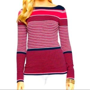 Lilly Pulitzer Maria Pink Stripe Boatneck Sweater Size Small